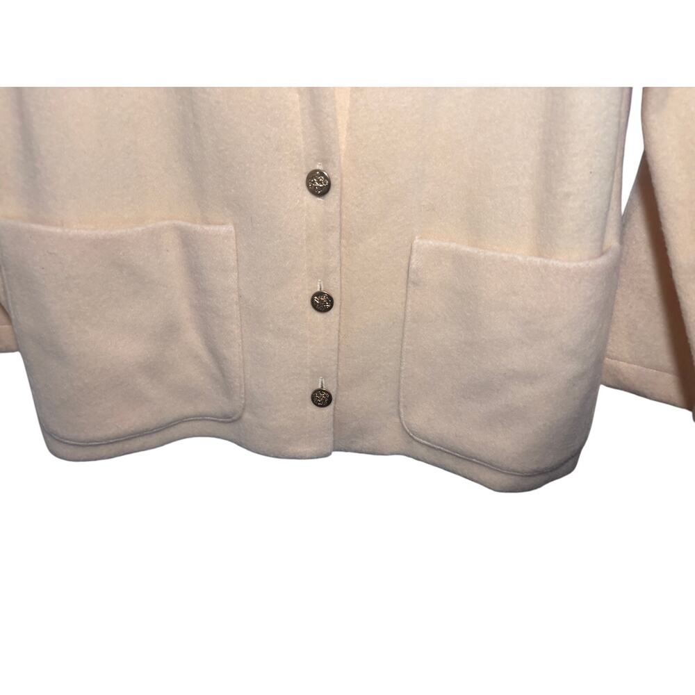 Mr Russ Mens Cardigan Sweater Jacket Button Front Light Yellow L Classic - Picture 2 of 6